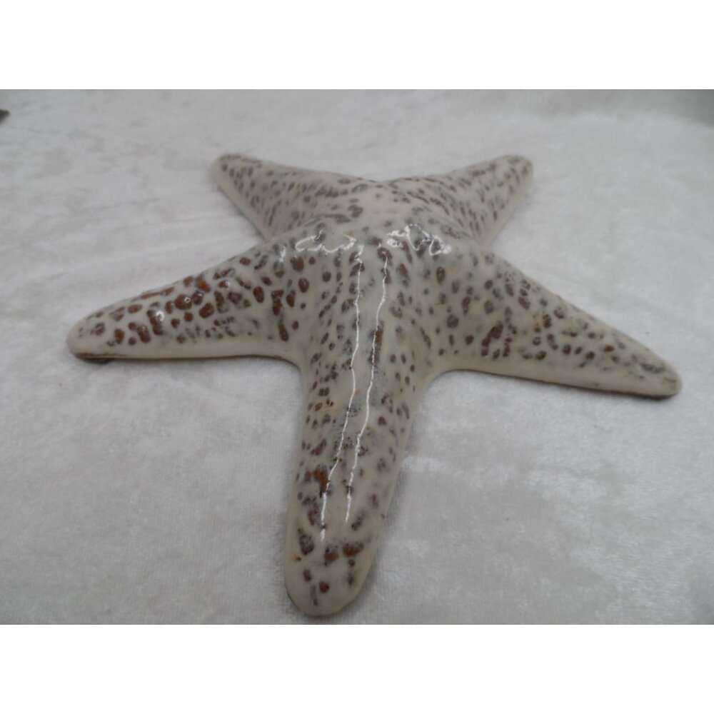Ceramic Starfish Decor 8" Beige Coastal Beach House Accent - Picture 6 of 6